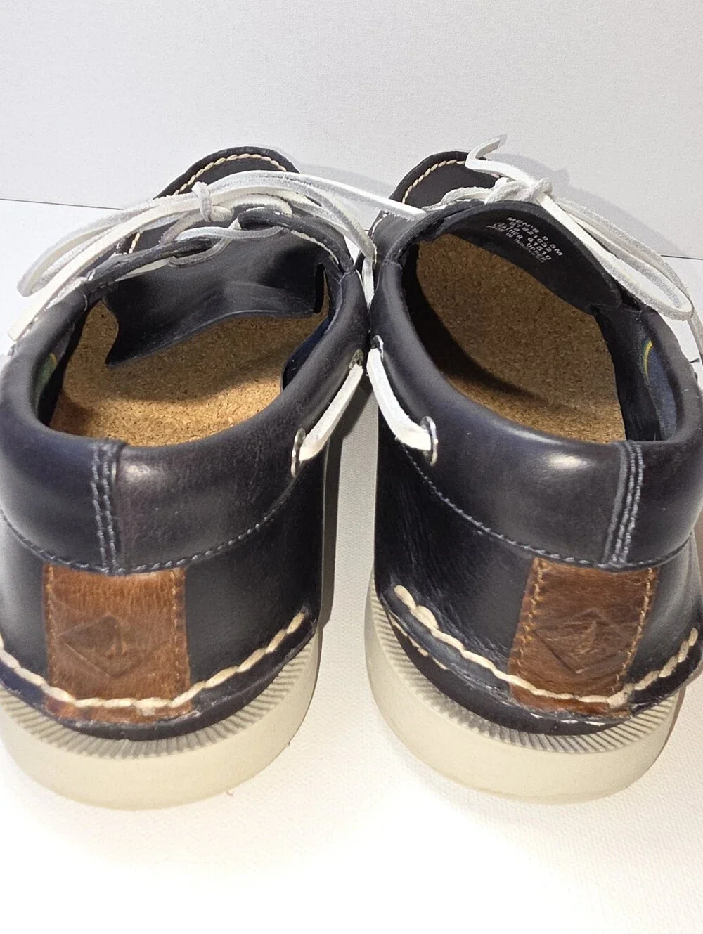 Sperry Top-Sider Mens 9.5 Navy Leather Boat Shoes Preppy Deck Shoes